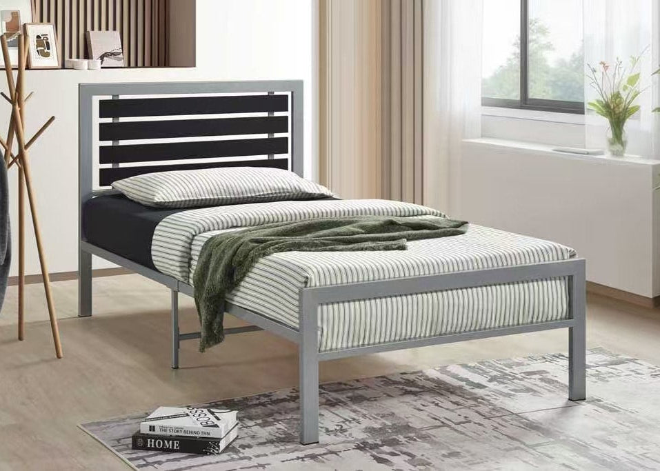 BM20 Grey Metal Twin Platform Bed