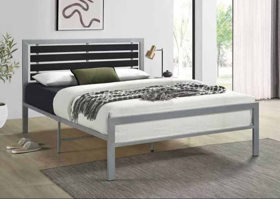 BM21 Grey Metal Full Platform Bed