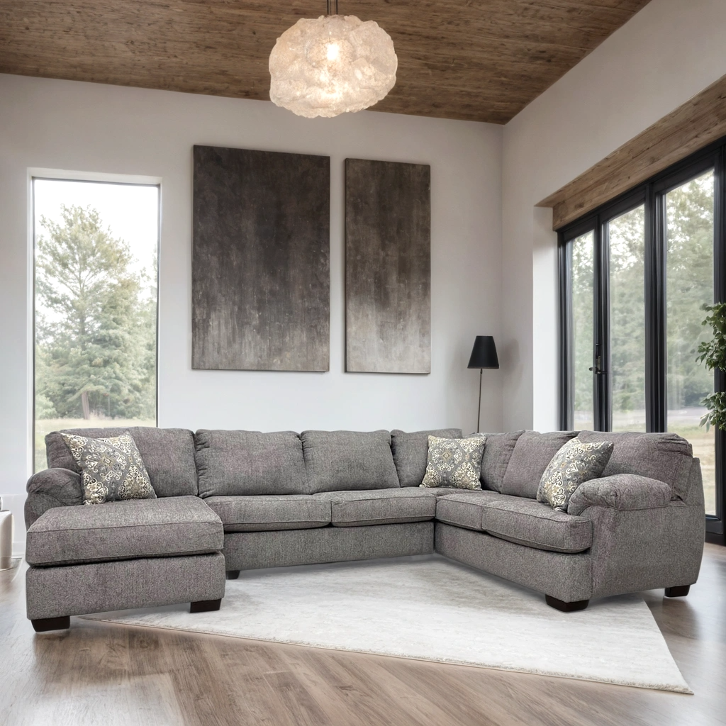 Brentwood Grey Linen Oversized Sectional