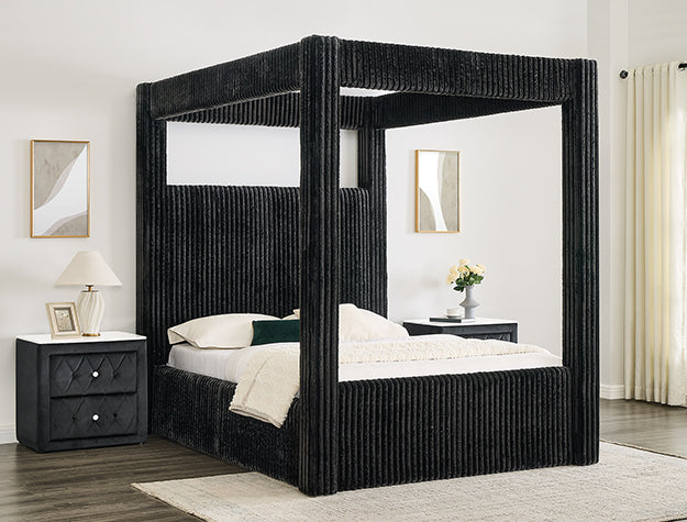 5118BK CARLA CANOPY Black Bed Frame