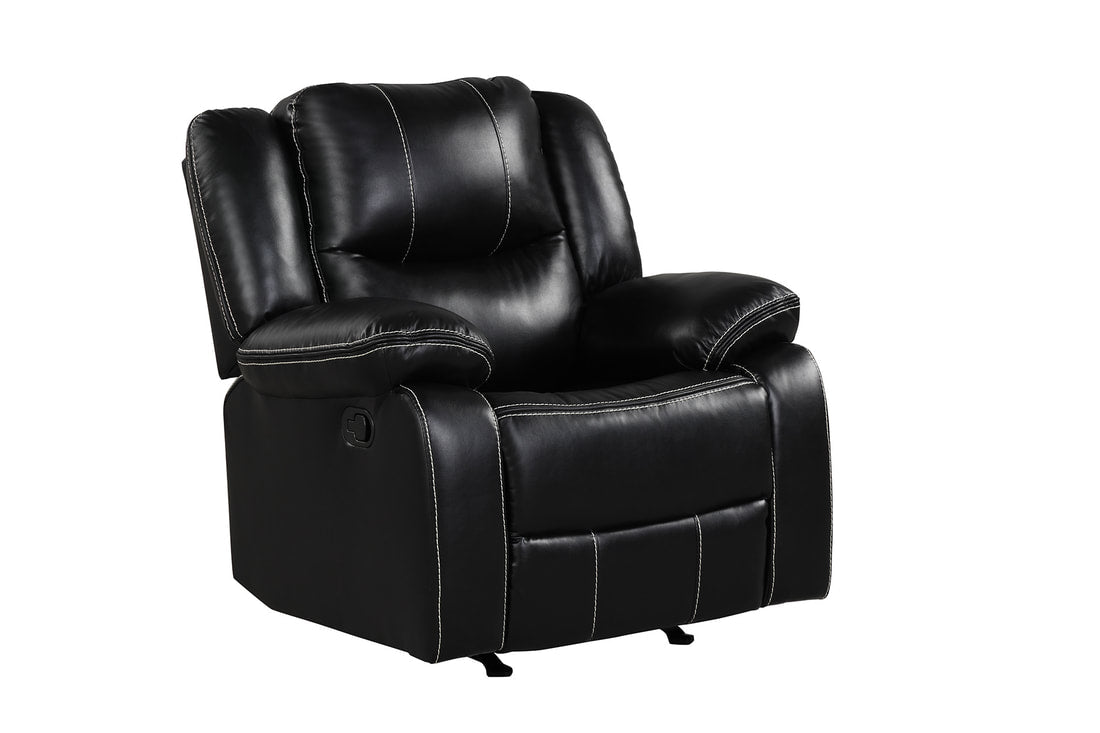 3pcs Carter Black Leather Gel Reclining Sofa Set