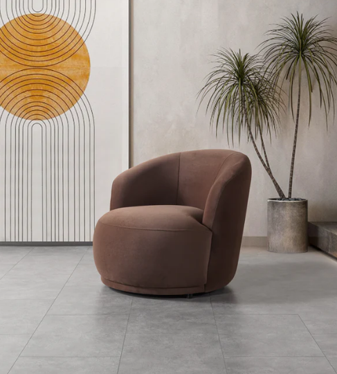 Bonita Coffee Velvet Accent Chair