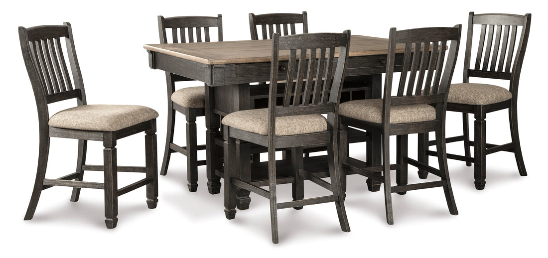 7pcs D736-32 Ashley Greyish Brown Dining Set