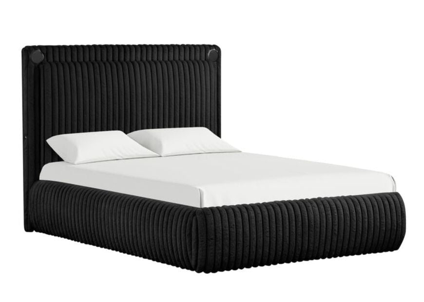 Diana Black Fabric Platform Bed Frame