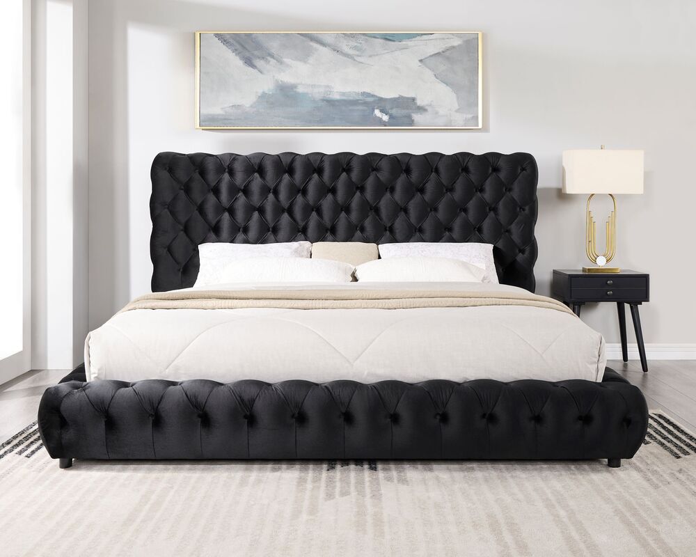 Dream Black Velvet Tufted Bed Frame