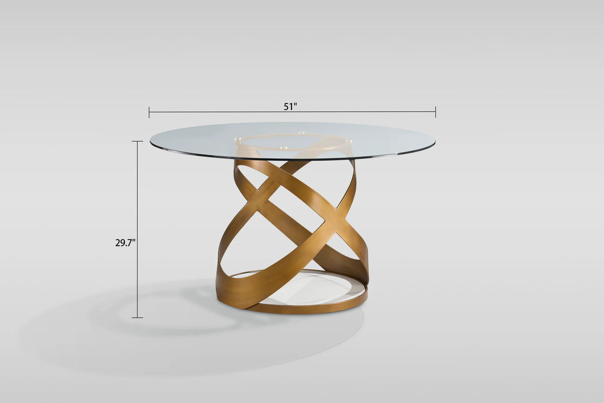D1550 Dimi (Clear Glass/Bronze) 5pcs Dining Set