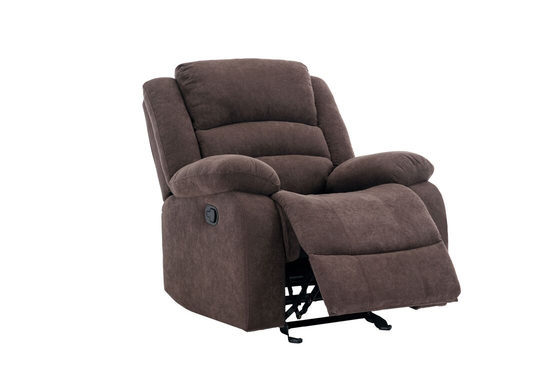 3pcs Dynamo Chocolate Fabric Reclining Sofa Set