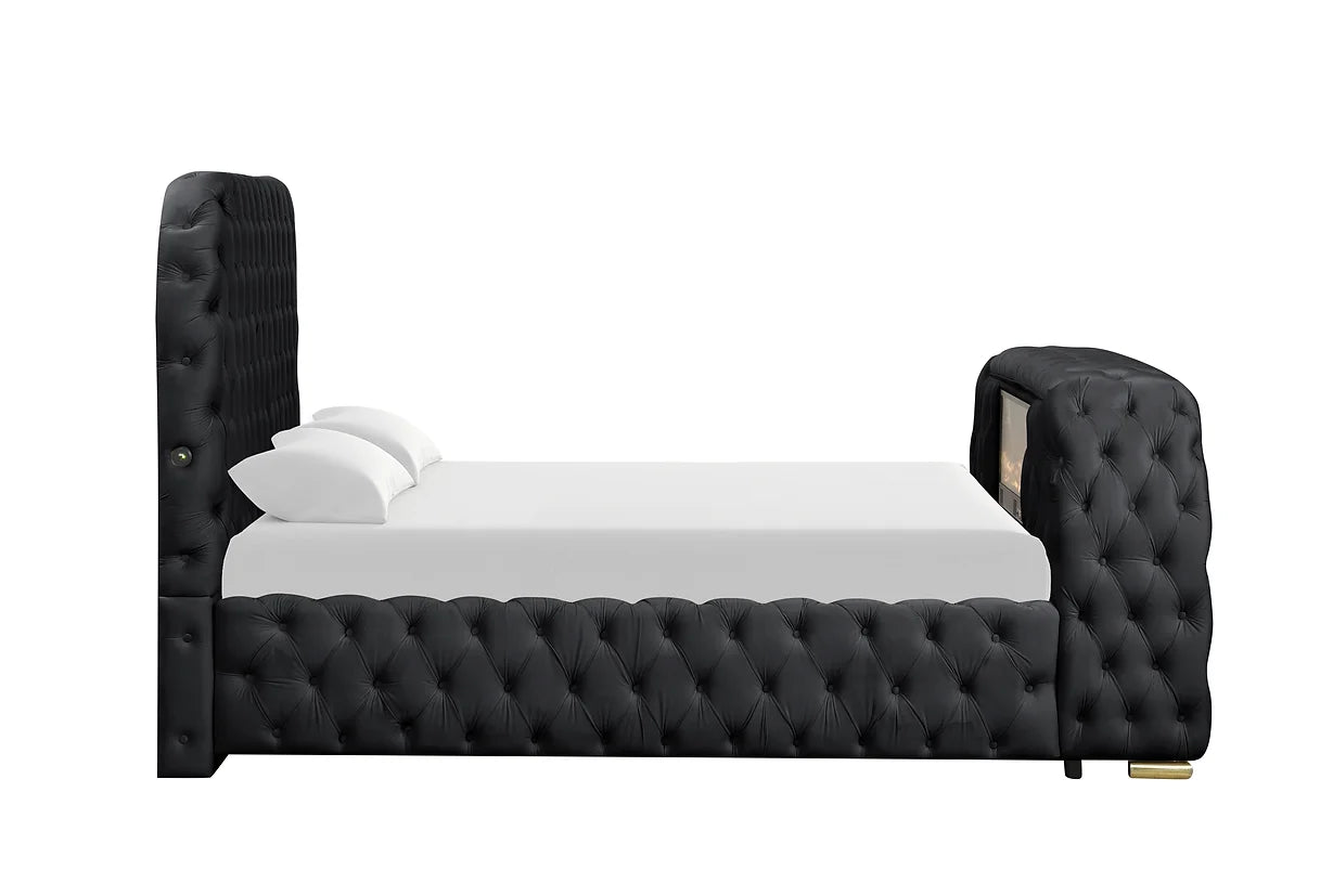 Royal Black Platform Bed Frame
