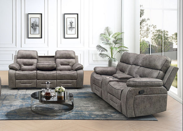 3pcs S4001 Jenny Grey Reclining Sofa Set