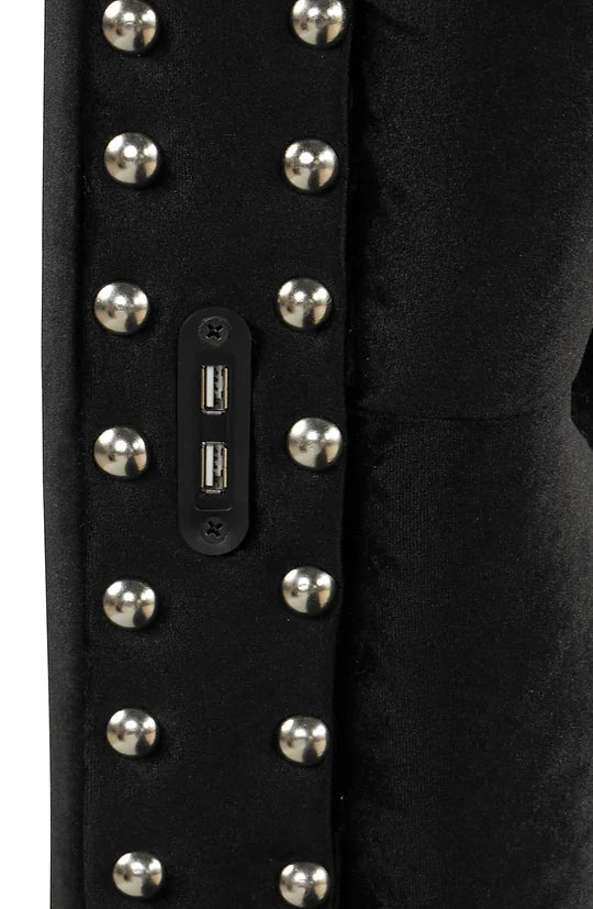 Lux II Black Velvet Tufted Round Storage Platform Bed Frame