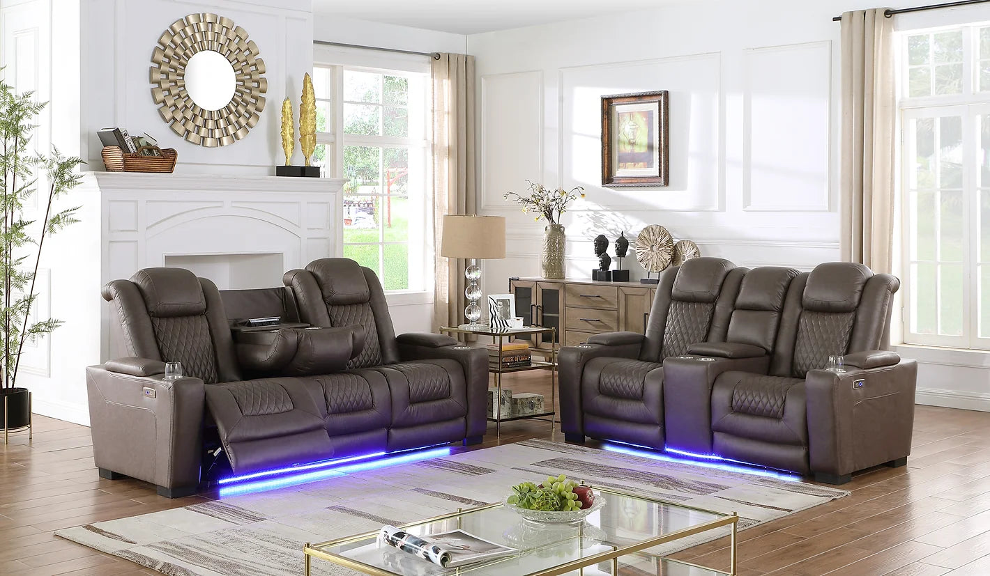 3pcs S9303 Ash Brown Power Reclining Set