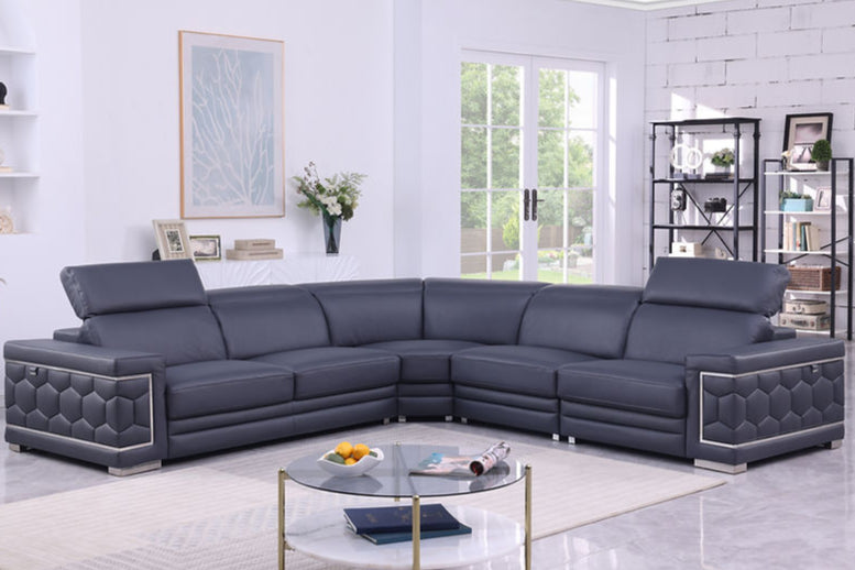 MI-1255 Favo Dark Navy Sectional 4 Pieces
