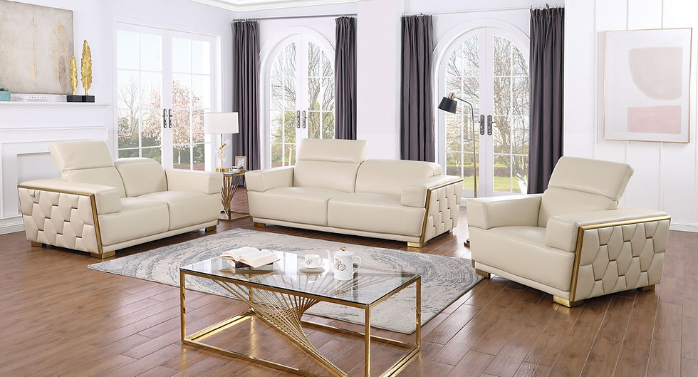 MI-1245 Hexor Beige Sofá & Loveseat Optional Add Chair