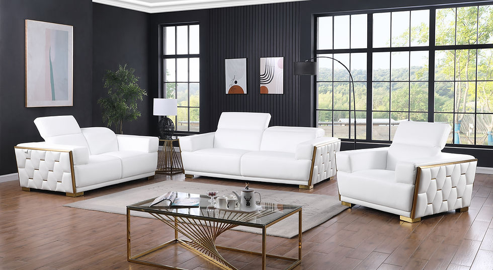 MI-1245 Hexor White Sofá & Loveseat Optional Add Chair
