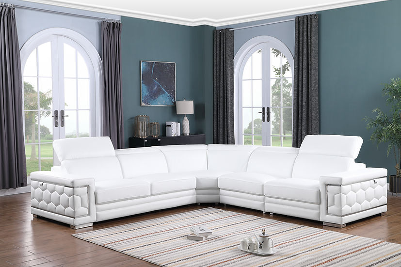 MI-1255 Favo White Sectional 4 Pieces
