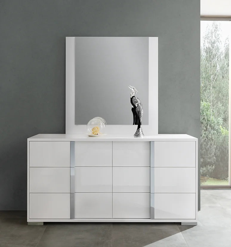 B2180 Beverly White Gloss 5pcs Bedroom Set