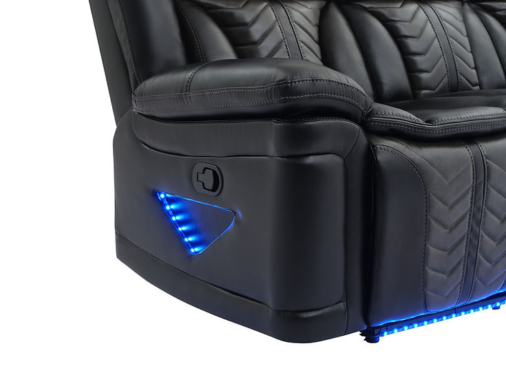 S2025 Innova Black Reclining Sectional With Speaker & Leds