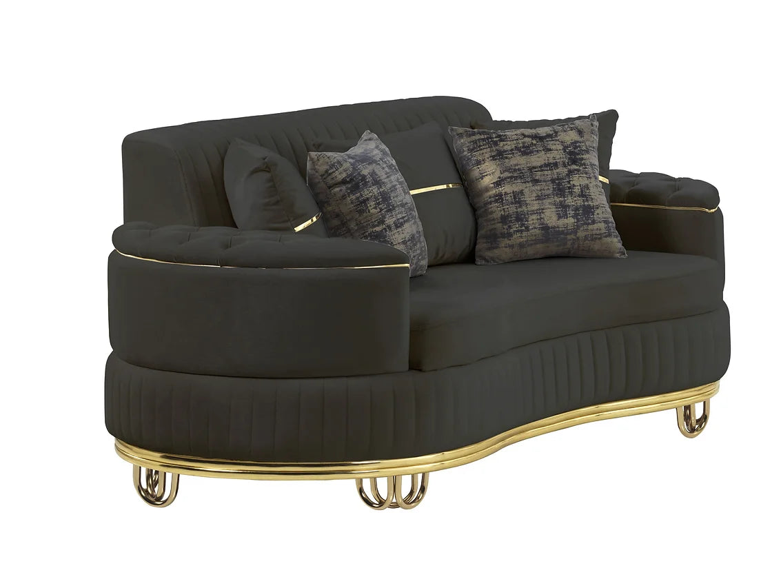 S3390 Riya Black Sofa, Loveseat & Chair