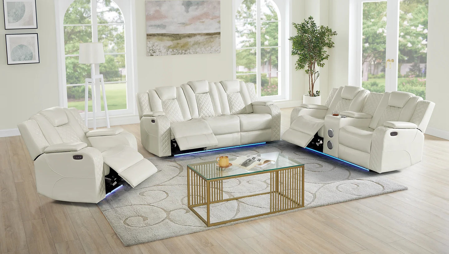 3pcs Eclipse Sand Power Reclining Sofa Set