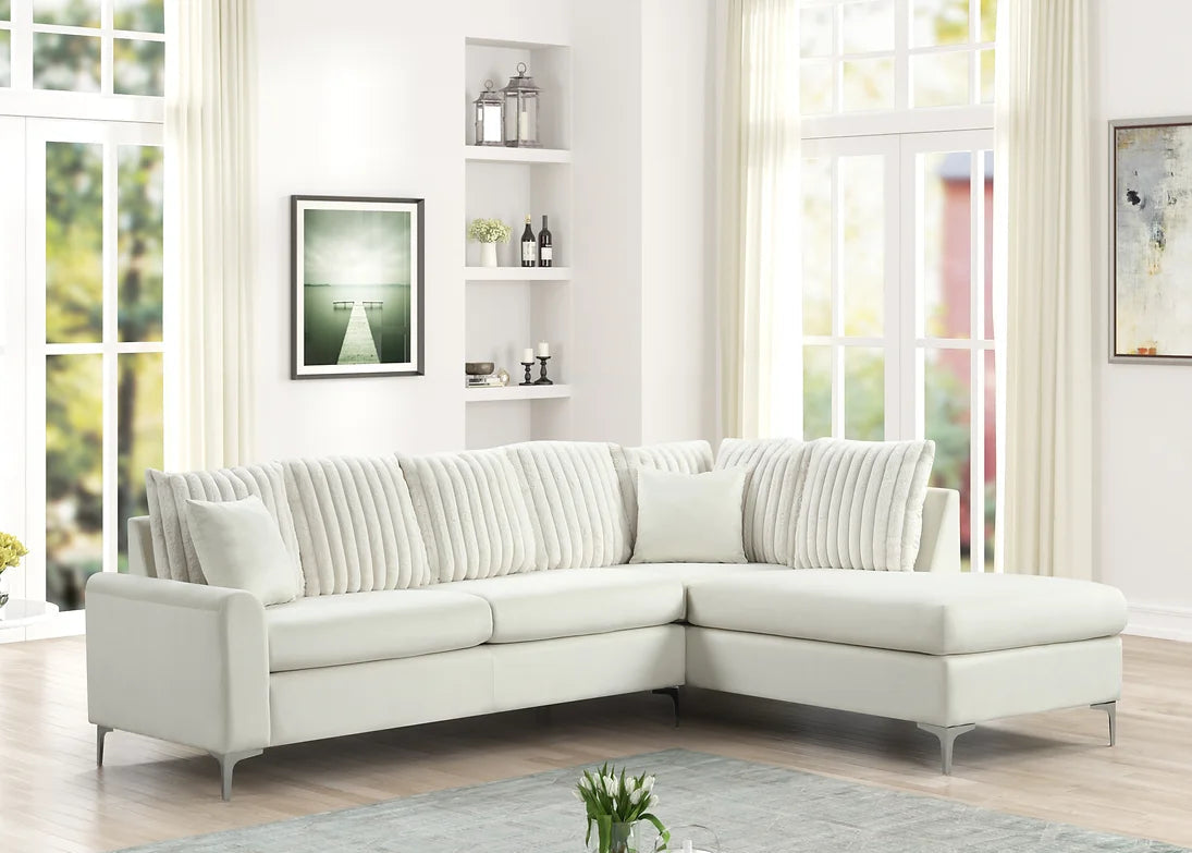 S250 Elina Beige Velvet Sectional