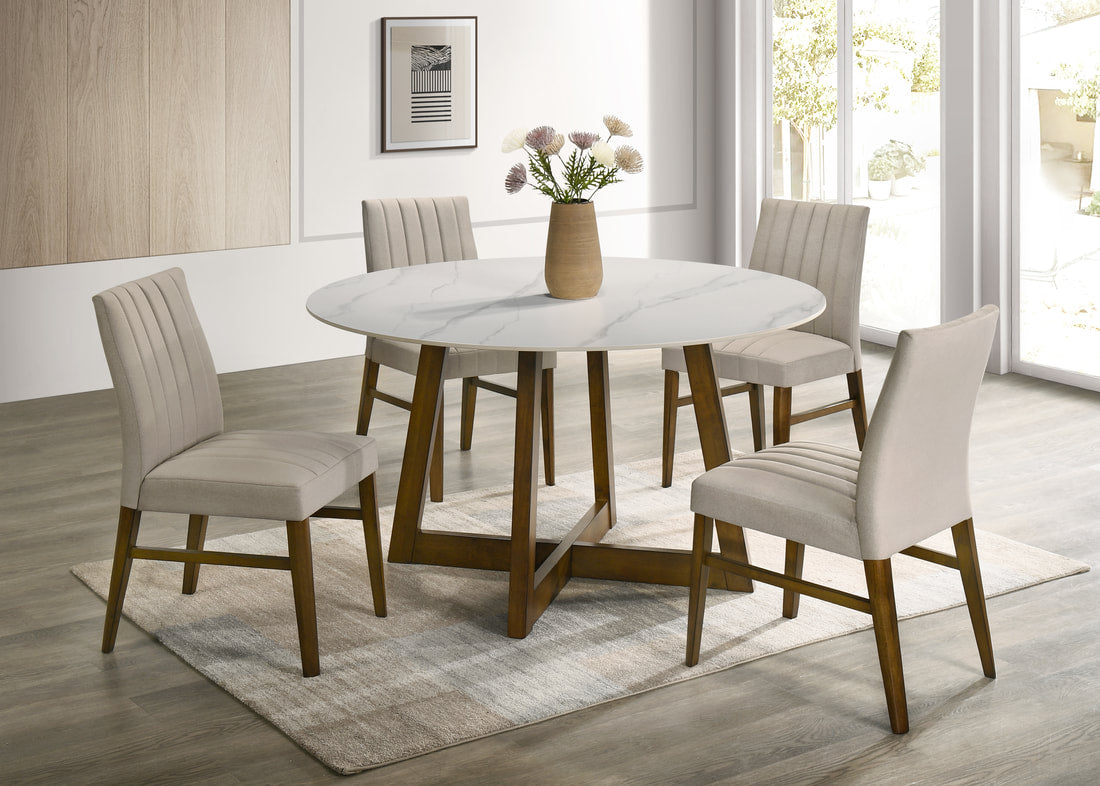 5pcs ENZO20 Dark Oak Dining Set
