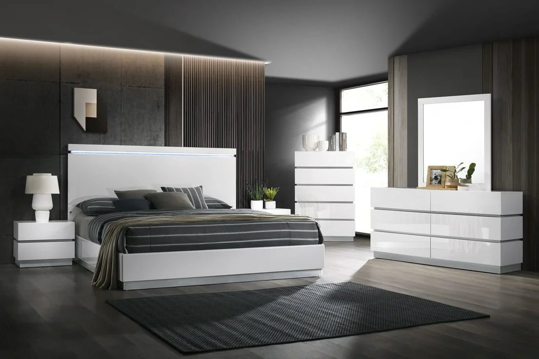 5pcs B44 Florence White Finish Bedroom Set