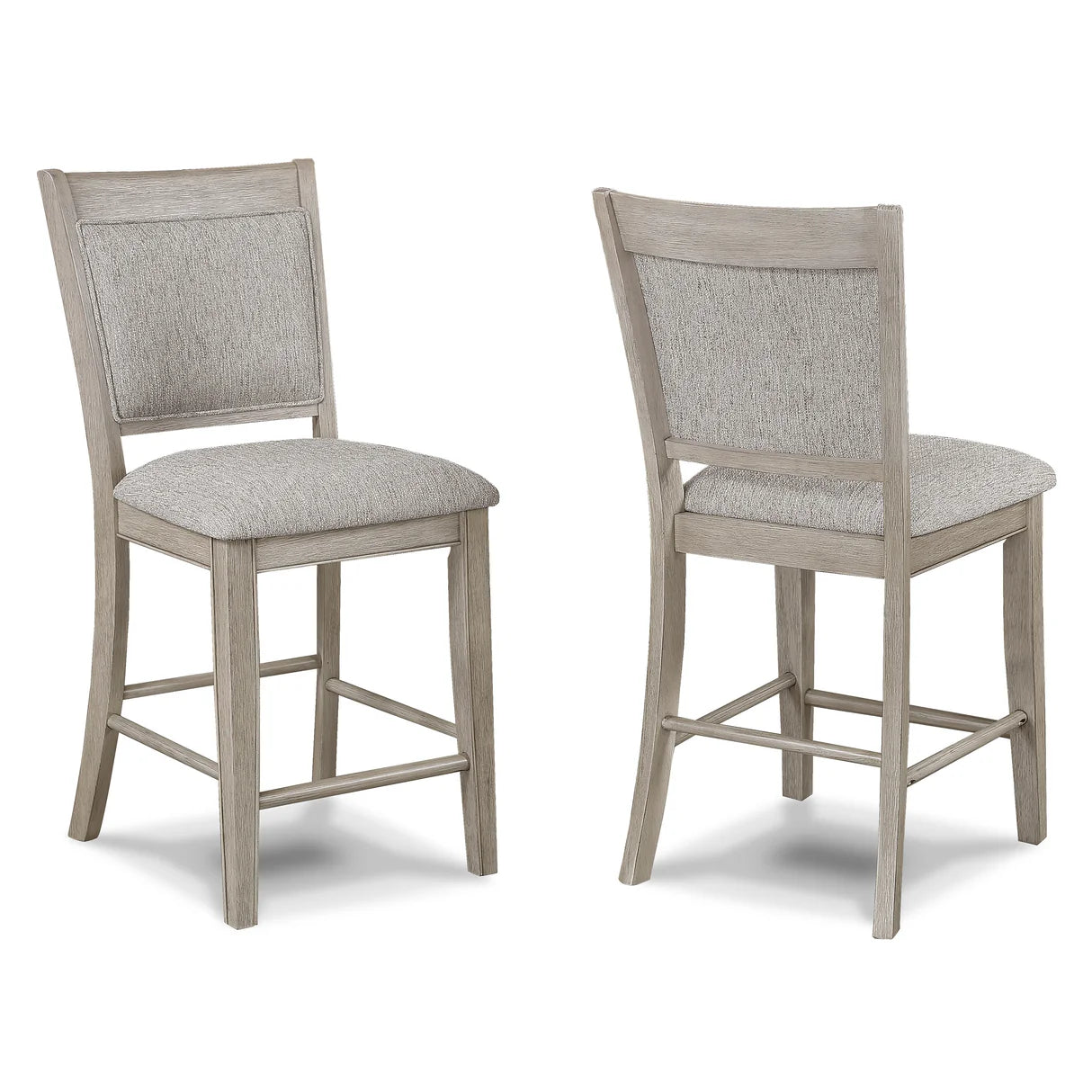 6pcs Fulton White Oak Counter Height Dining Set