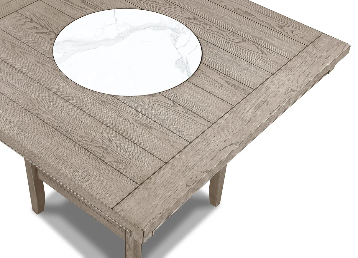 6pcs Fulton White Oak Counter Height Dining Set