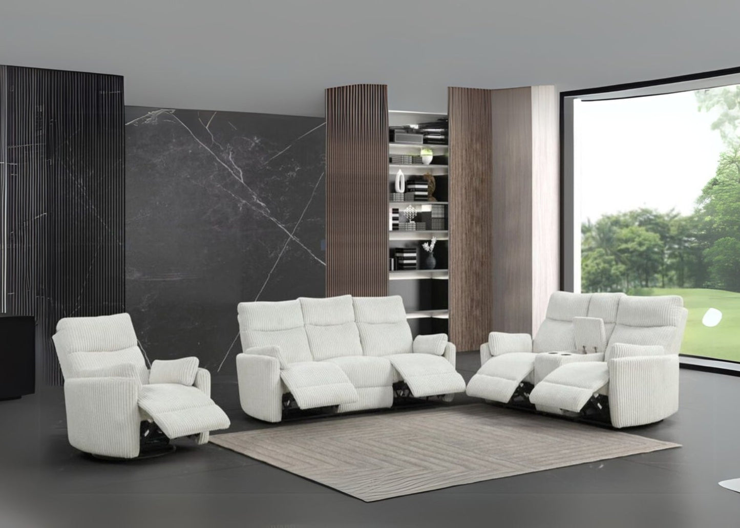 3pcs Peppi Beige Fabric Sofa Reclining Set