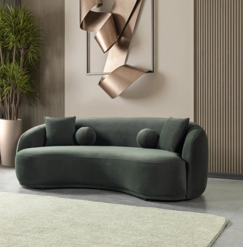 Bonita Green Velvet Sofa 91