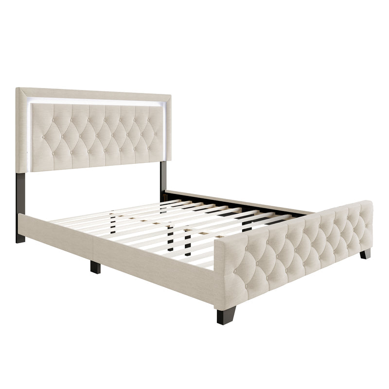 HH260 Beige Platform Bed Frame