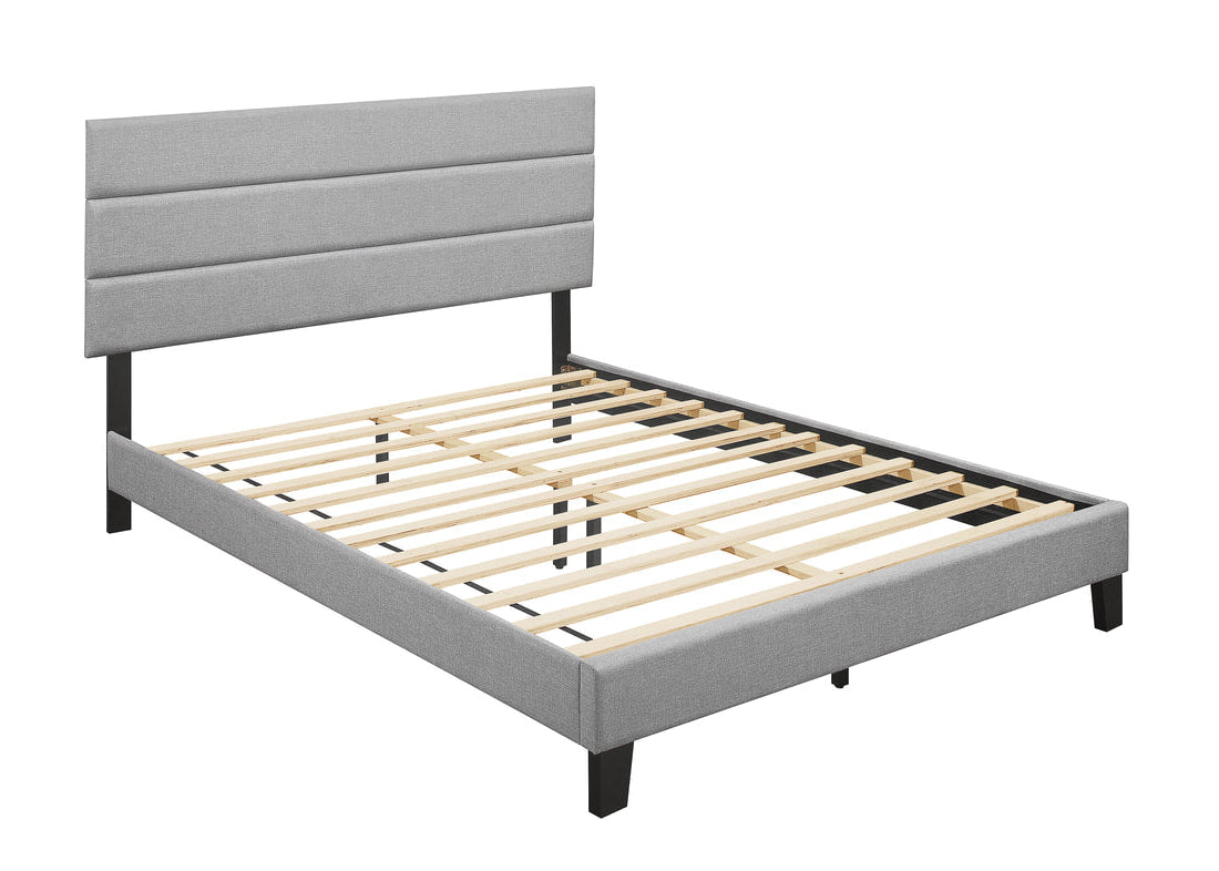 HH610 Grey Linen Platform Bed Frame