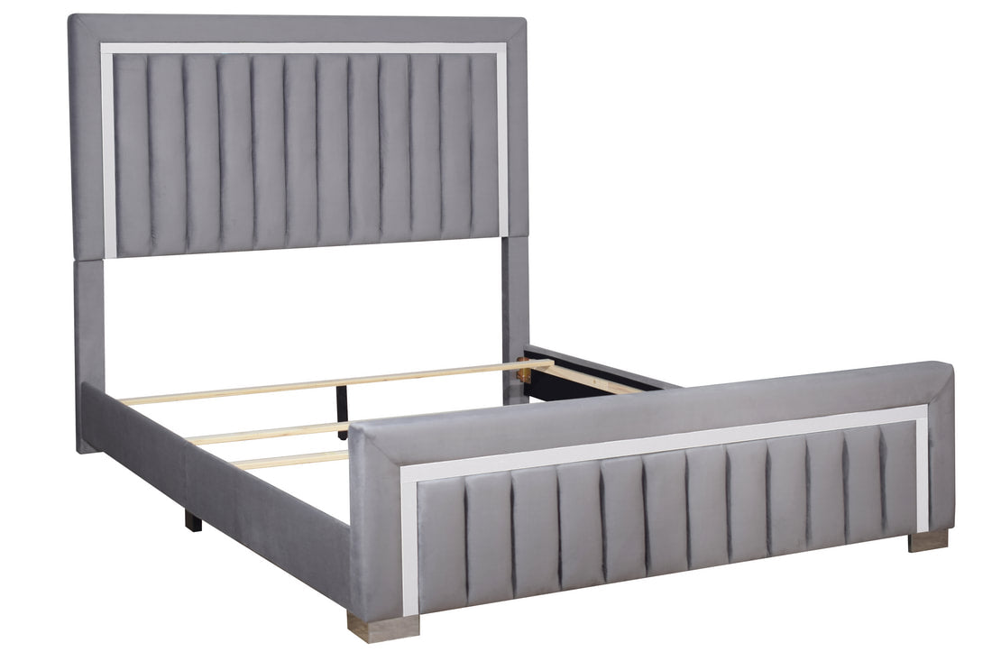 HH820 Grey Velvet Bed Frame
