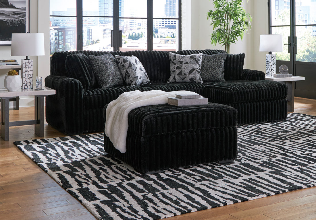 Ashley 981-04 Black Fabric 2PC Sectional