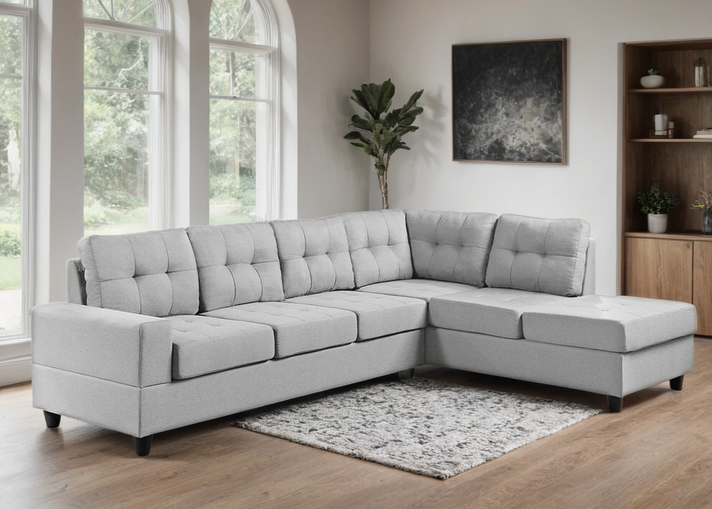 James Light Grey Reversible Sectional