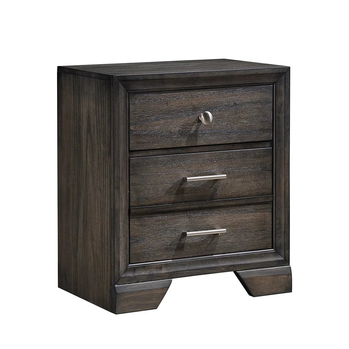 5pcs Jaymes Grey Wood Finish Bedroom Set