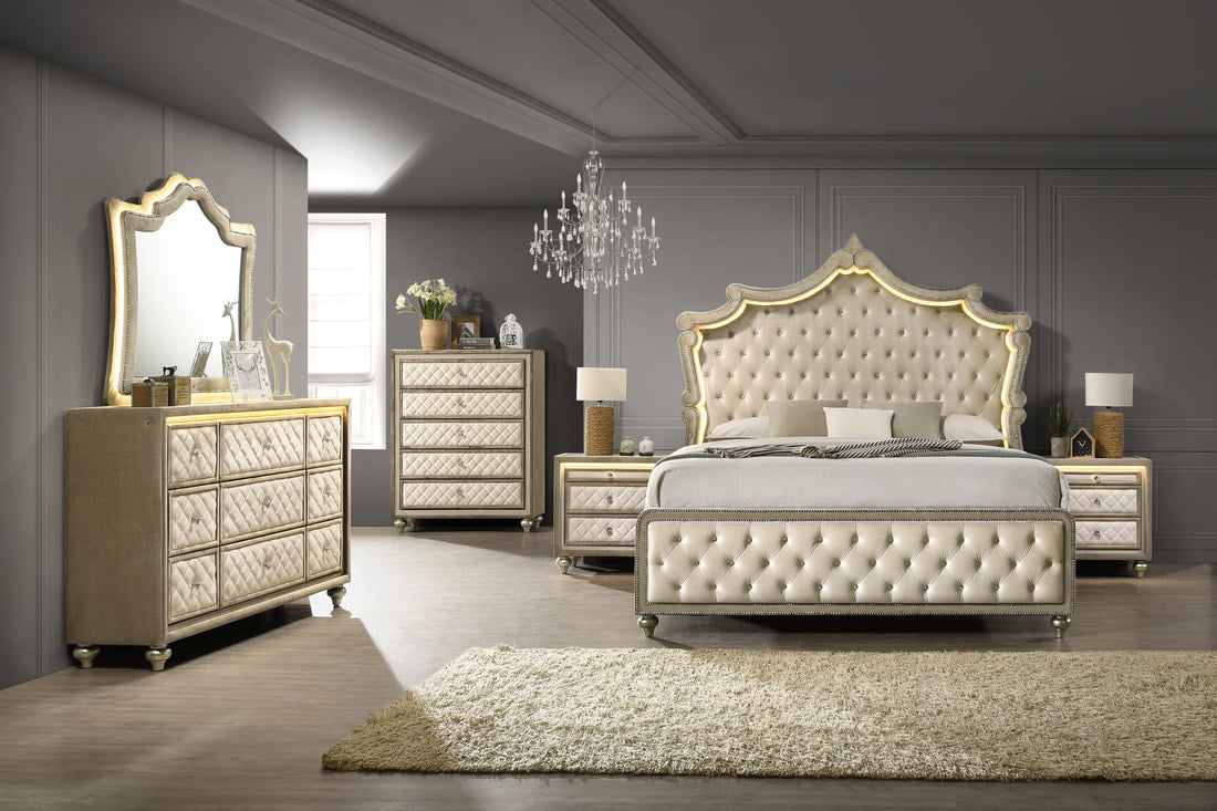 5pcs Kingdom Beige Bedroom Set