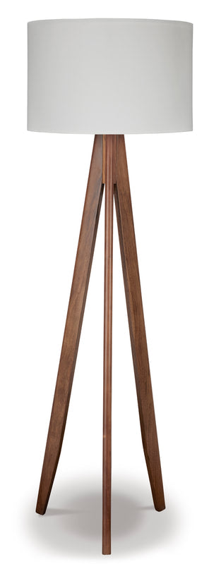 L329011 Brown Wood Floor Lamp