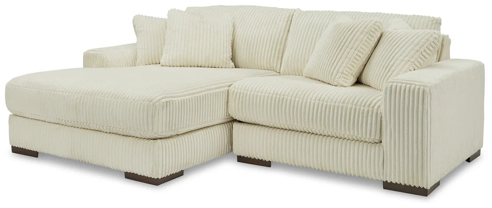 Ashley Lindyn Ivory 2-Piece LAF Chaise Sectional