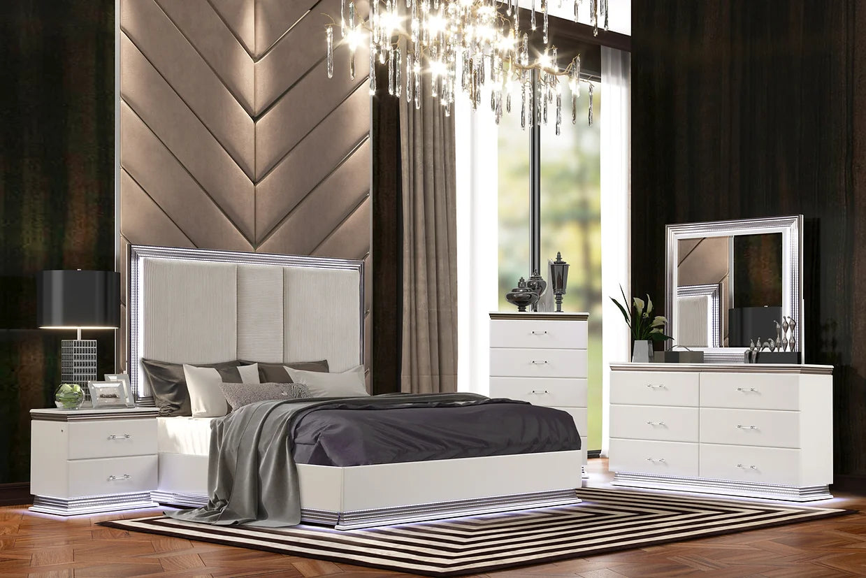 5pcs B8300 LLana White Finish Bedroom Set