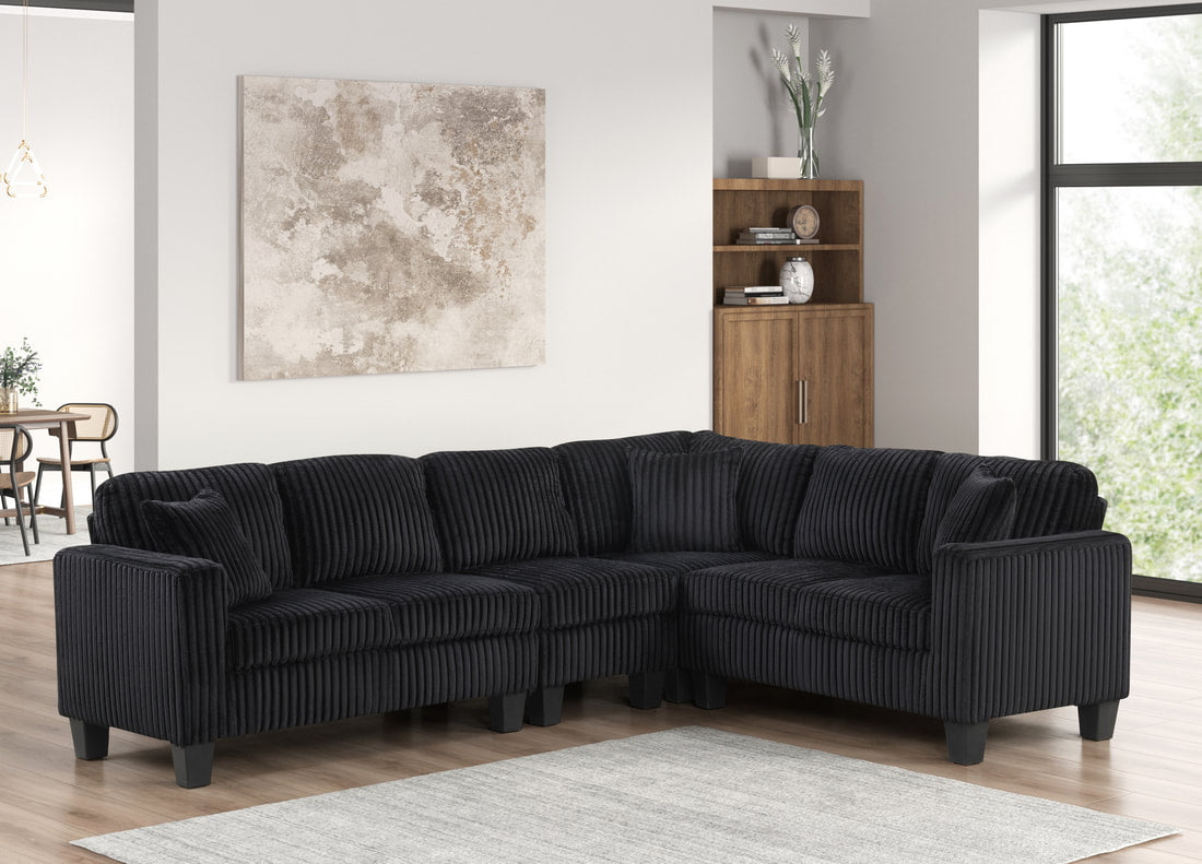 Logan2 Onyx Black Reversible Sectional