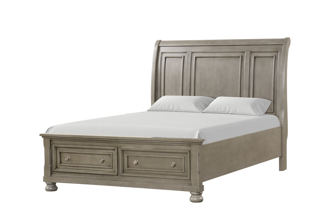 5pcs Magnolia20 Grey Wood Finish Bedroom Set