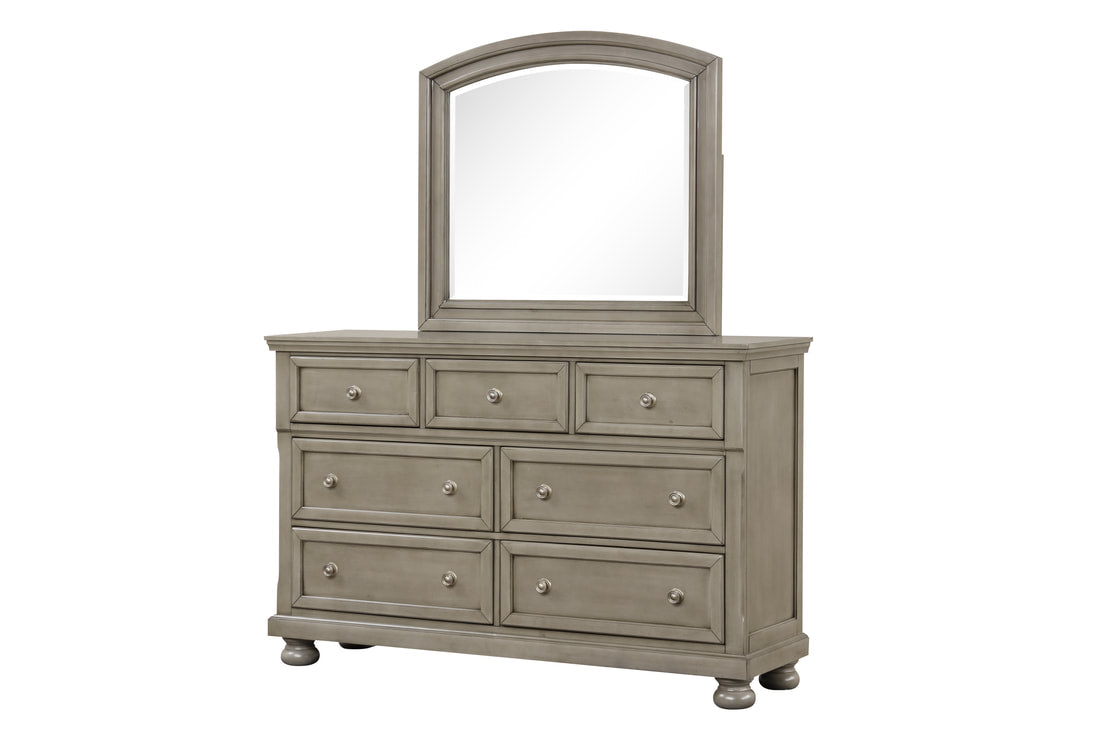 5pcs Magnolia20 Grey Wood Finish Bedroom Set
