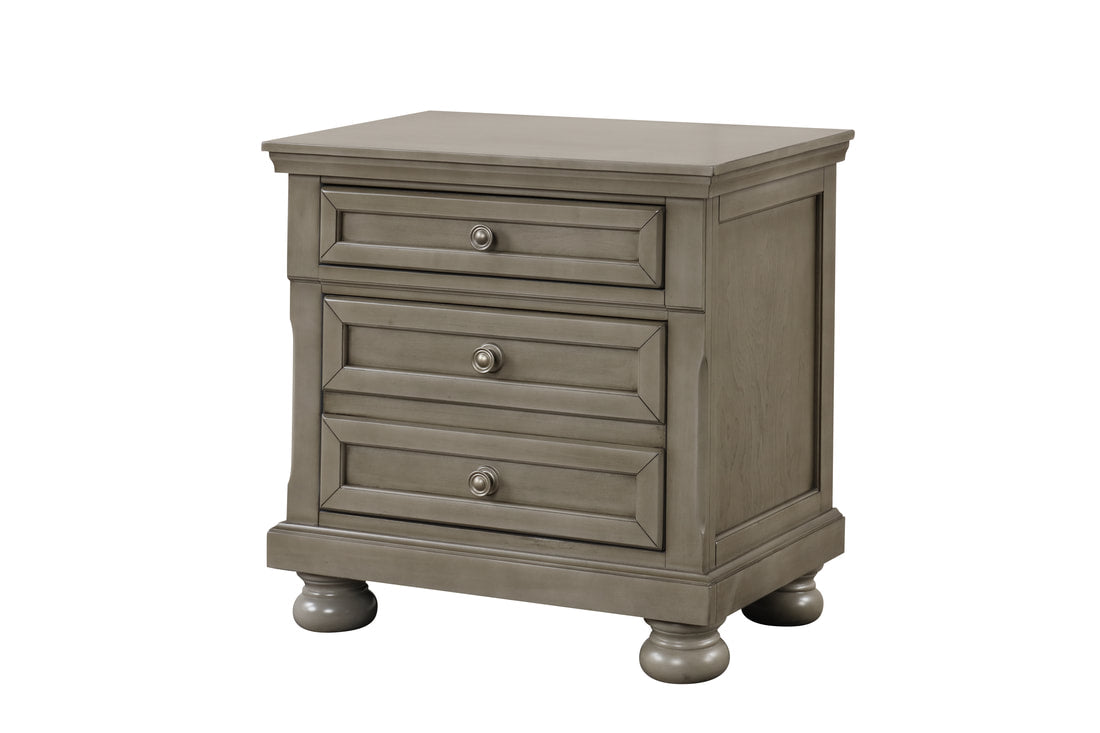 5pcs Magnolia20 Grey Wood Finish Bedroom Set