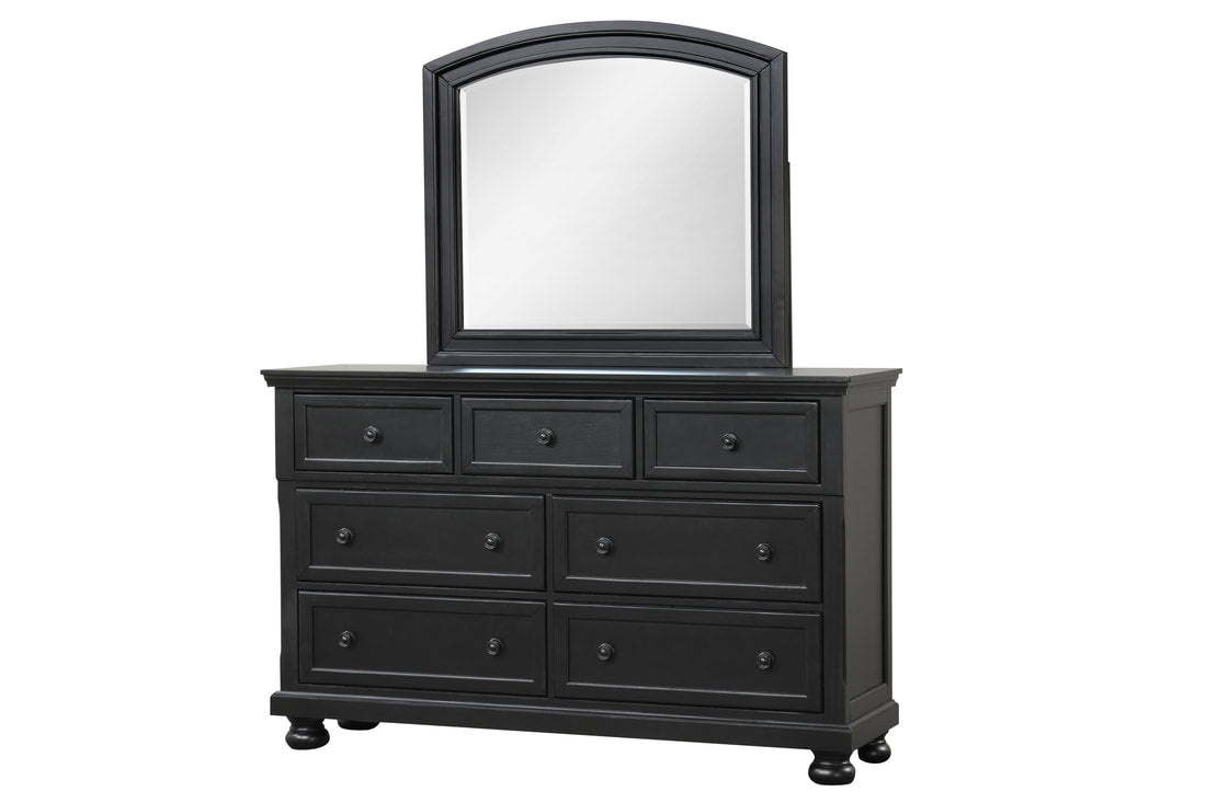 5pcs or 4pcs Magnolia30 Black Wood Finish Bedroom Set