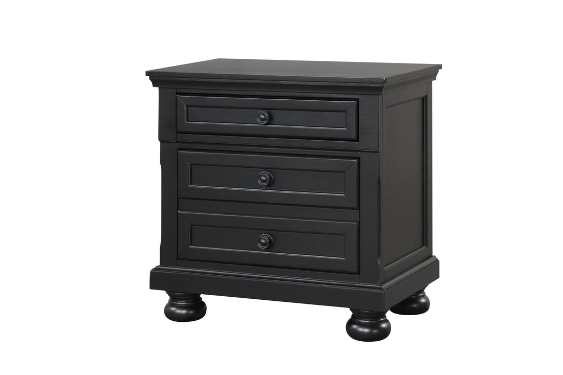 5pcs or 4pcs Magnolia30 Black Wood Finish Bedroom Set