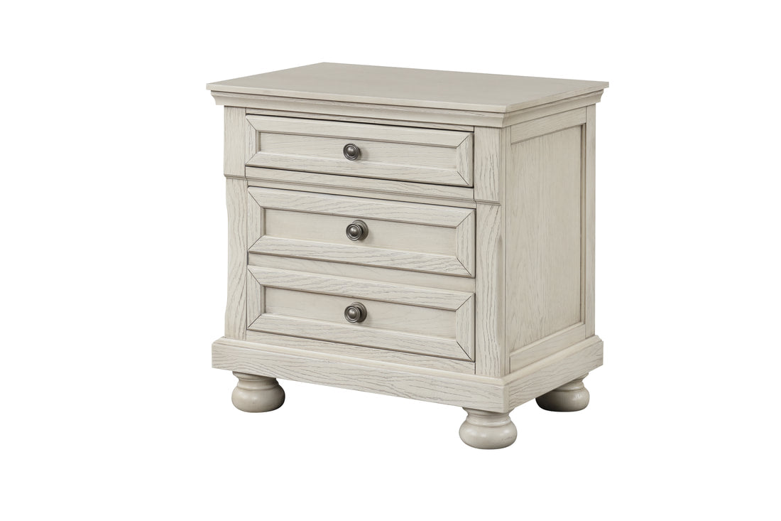 5pcs Magnolia40 White Wood Finish Bedroom Set