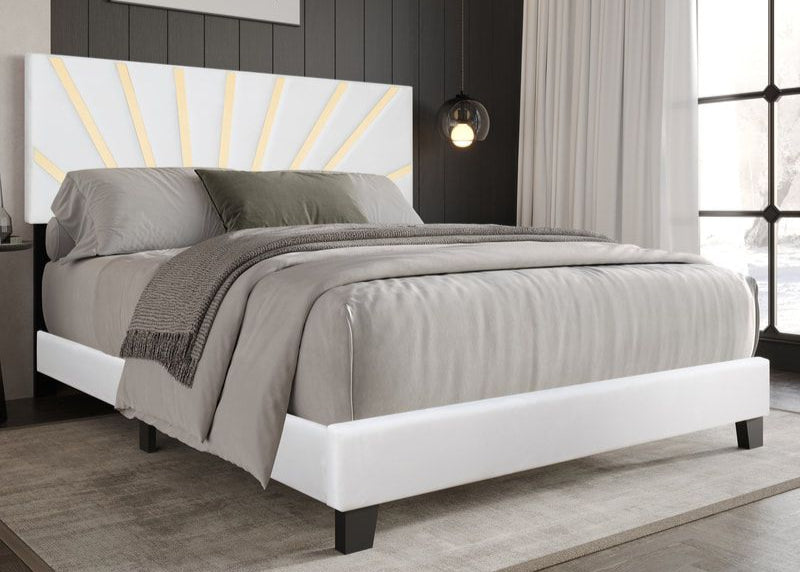 Nico White Velvet Bed Frame