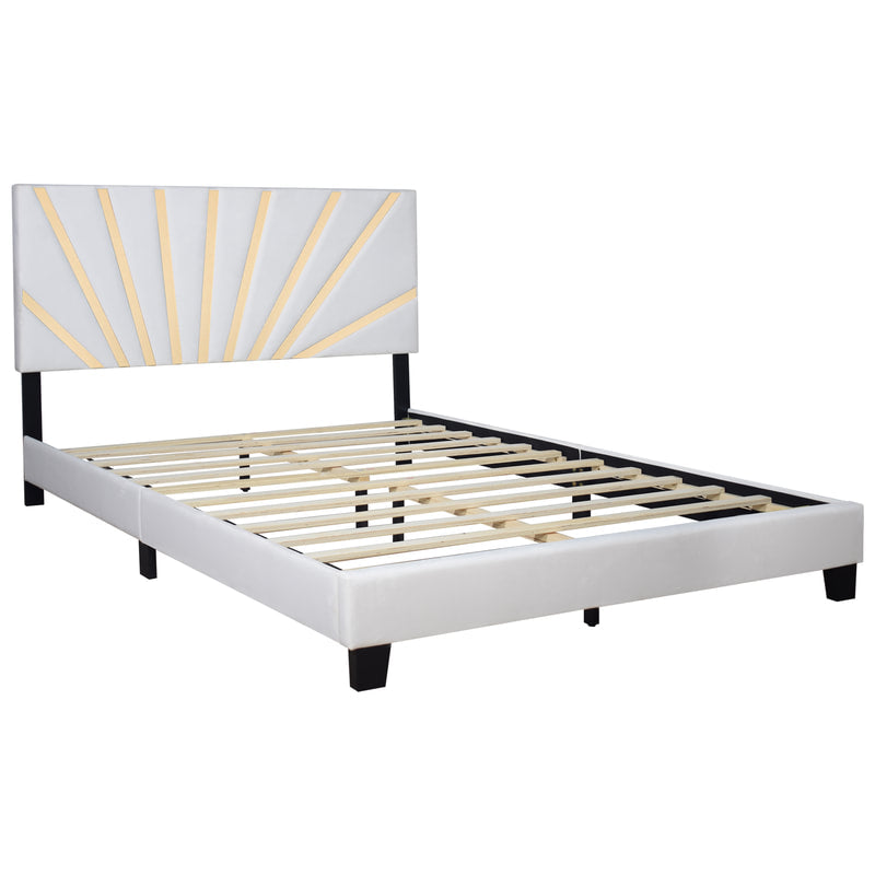 Nico White Velvet Bed Frame