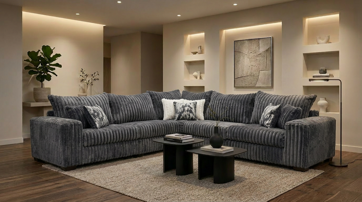 S345 Noah (Grey) - 3pcs Sectional